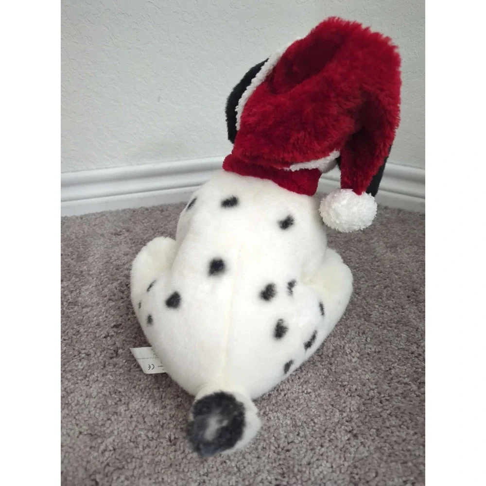 Vintage Walt Disney Dalmatian Dog Santa Hat Plush Stuffed Toy 2000‎ Christmas